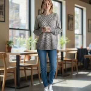 St. Johns Bay Ombre Beige Sweater Women Sz M